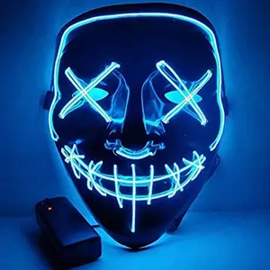 Ourwarm stampato spaventoso Ghost Light Costume Party Mask Prop Face Neon Plastic Purge Halloween Mask