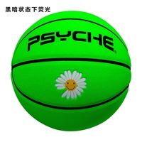 Ballons de basketball PSYCHE HF-7046 vert luminescent pour intérieur/extérieur, taille 7, en PU, certifiés BSCI, avec logo OEM – Approvisionnement direct usine