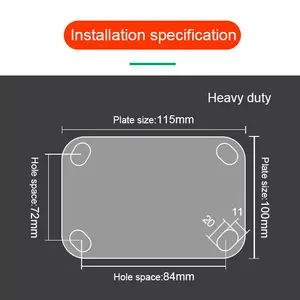 3 "4" 5 "6" 8 "Gietijzeren Pu Wielen Trolley Caster Heavy Duty Polyurethaan Wielen apparatuur Caster Wielen