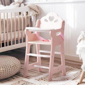 <span class=keywords><strong>Chaise</strong></span> <span class=keywords><strong>haute</strong></span> pliable moderne Montessori <span class=keywords><strong>en</strong></span> <span class=keywords><strong>bois</strong></span> massif pour poupées de 18 pouces, utilisation <span class=keywords><strong>en</strong></span> cuisine, ceinture de sécurité et repose-pieds, jeu d'imitation - Product Image 6