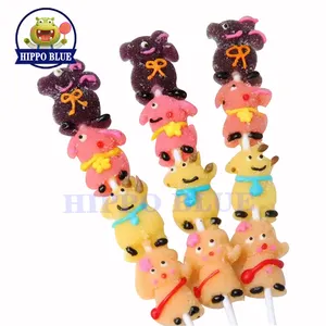 Animal shape fruity hot selling halal soft candy lollipop best price factory wholesaler for sale