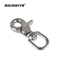 Crochet à ressort en acier inoxydable 304 en métal durable, fermoir mousqueton pivotant 1/2 "* 65mm pour sac porte-clés en corde pour animaux de compagnie