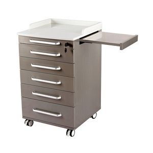Armoire d'hôpital à cinq tiroirs 510x525x850mm, chariot de rangement médical en acier avec panneau latéral, design minimaliste durable - Product Image 2