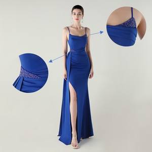 33671 # достойное сексуальное Элегантное свадебное платье без бретелек атласное вечернее платье с бисером - Product Image 1