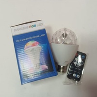 Mini boule magique LED RGB à commande vocale et à distance, lumière rotative multicolore pour DJ, discothèque, fête à domicile, tension universelle