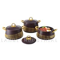 2025 Design 2L + 2.5L + 3L marmite de luxe en acier inoxydable nouvel ensemble de casseroles chauffantes