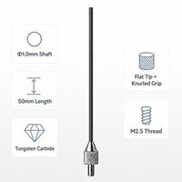 Sonde à pointe plate en carbure de tungstène SD1.0X50mm, filetage M2.5, pièce de rechange pour stylet de mesure d'indicateur de précision pour micromètre