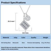 Collier pendentif Abacus en argent sterling 925 avec moissanite, style chinois
