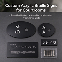 Signalétique tactile en braille en acier inoxydable 316, plaque d'identification de localisation, personnalisable