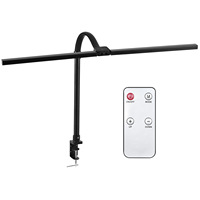Lampe de bureau LED moderne à double tête Télécommande Protection des yeux DC pour la lecture d'écran d'ordinateur Chambre à coucher Bureau d'écriture Métal
