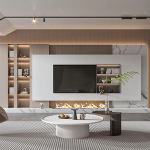 Настраиваемый современный минималистичный шкаф для телевизора для гостиной, высококачественный фон из каменной плиты с большим пространством для хранения под заказ - Product Image 1