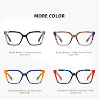 Monture de lunettes de vue carrée vintage de luxe en acétate unisexe avec verres à teinte composite pour utilisation informatique