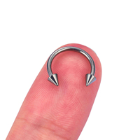 Perhiasan tindik tubuh dari baja tahan karat 316L, anting-anting barbell sepalu kuda berulir dalam, untuk septum, alis, daith, hidung, dan tulang rawan.