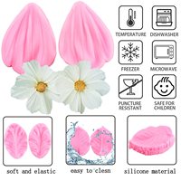 Homesun Gumpaste Fleur Silicone Veinage Rose Veiné Fondant Gomme Pâte Pivoine Moule Plumeria Daisy Orchidée Moules Sucre Artisanat Gâteau C