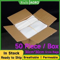 Kantong Bibit Ramah Lingkungan Biodegradable Putih 30cm X 30cm, Dapat Digunakan Kembali, Bahan Kain Non-Woven PP, Untuk Perawatan Akar Tanaman dan Transplantasi