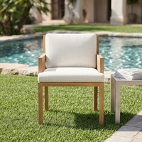 Ensemble de chaises de salle à manger d'extérieur LUXORA en teck moderne de luxe, résistant aux intempéries, couleur personnalisée, pour patio, jardin, hôtel