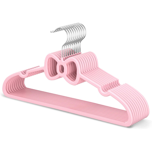 Cute Butterfly Bow Design Kids Hanger High Quality PET <b>Plastic</b> for Wardrobe & Bathroom Use Pink Children's Clothes Hanger - Product Image 1