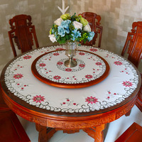 Nappe ronde personnalisée de style américain, motif floral vintage, brodée, pour cuisine, restaurants, hôtels, mariages