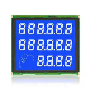 Yakıt dağıtıcı LCD ekran 664 tip TN segment yakıt dağıtıcı için beyaz LED aydınlatmalı 16 haneli LCD modül