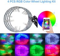 Feux de roue de voiture LED super lumineux de haute qualité, étanches IP68, 12-24V DC, boîtier en PVC, modèle Kingshow KS-WL-RGB, tout-terrain