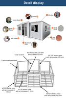 Casa Expandible de Lujo con Cocina y Baño, Estándar Australiano, 2 Habitaciones, Aplicación en Exteriores, Casa Móvil para Oficina o Edificio