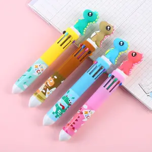 Toptan 10-Color geri çekilebilir plastik tükenmez kalem sevimli Unicorn renkli 0.5mm yazma genişliği