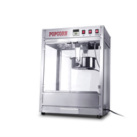 Machine à Popcorn Commerciale Robuste avec Verre Trempé et Cuve Antiadhésive Rouge Vintage