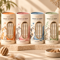 Boîte à friandises pour chat en tube rigide avec fenêtre transparente, emballage alimentaire pour bâtonnets de friandises pour animaux de compagnie, fourni par l'usine