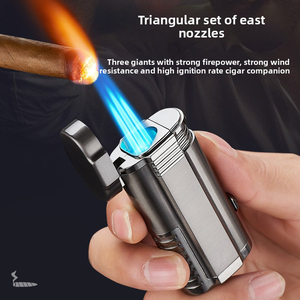 Accendini Antivento JH Pronti per la Spedizione, Fiamma Blu con Triplo Fuoco, Ricaricabili a Butano, con Taglierino - Product Image 2