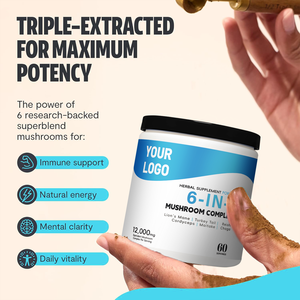 OEM/ODM 6-in-Oneキノコブレンド | 免疫サポート & バイタリティ | ハーバルパワーハウスサプリメント - Product Image 5