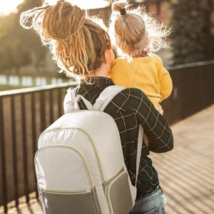 Elegante <span class=keywords><strong>bolsa</strong></span> de viaje para bebé, mochila para pañales de mamá, <span class=keywords><strong>bolsa</strong></span> portátil para sacaleches con enfriador <span class=keywords><strong>y</strong></span> almacenamiento de leche - Product Image 6