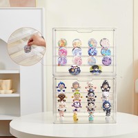 Étagère de présentation en acrylique transparente, armoire empilable avec plaques mobiles et porte magnétique pour objets de collection