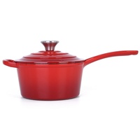 Marmite à soupe en fonte émaillée antiadhésive, compatible lave-vaisselle, avec couvercle en verre, compatible cuisinière à gaz, design contemporain, en aluminium