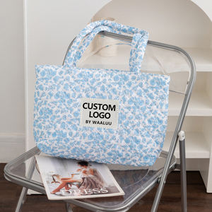 Borsa da spiaggia con stampa completa personalizzata WAALUU grande a spalla dolce borsa da viaggio floreale rosa chiaro Vintage con Tote <span class=keywords><strong>trapuntata</strong></span> e tasca - Product Image 1