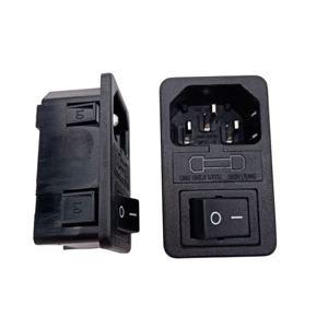 Nhập điện mô-đun en60320 C14 + duy nhất fuseholder + Rocker chuyển đổi kết nối 250V 10A IEC AC Ổ cắm điện - Product Image 1