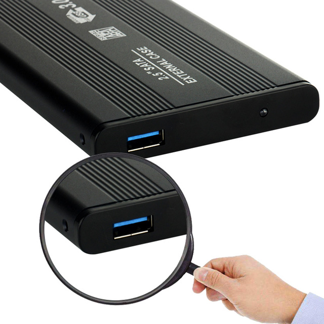 Aluminum USB3.0 2.5 Inch SATA SSD/HDD Enclosure with Serial Port Support for 4TB Mobile External HDD