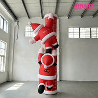 Décoration de Noël gonflable personnalisée suspendue, grand Père Noël gonflable commercial pour publicité extérieure et événements