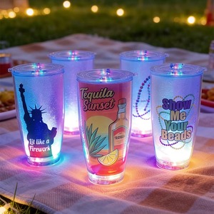 Nuevo Vaso de 24oz con Luz LED, Doble Capa, Tipo Pajita, Antiderrames, con Tapa, para Hombres, Fiestas y Eventos Festivos, Diseño Creativo - Product Image 3
