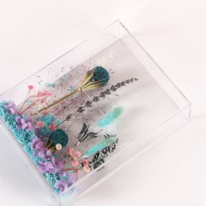 Alta qualità fai da te colorato secco pianta pianta da tavolo decorazione acrilico scatola di fiori - Product Image 3