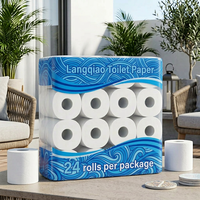 Lot en gros de papier toilette Langqiao personnalisé, 24 rouleaux, rouleaux de papier toilette compostables pour les salles de sport et les établissements publics