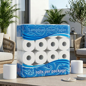 Paquete al por Mayor, Servicio Personalizado, Papel Higiénico Langqiao, 24 Rollos, Rollo de Papel Higiénico Compostable para Gimnasios y Espacios Públicos - Product Image 1
