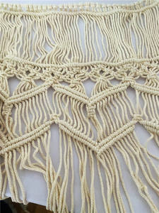 Cortina de Macramé de Algodón Estilo Boho <span class=keywords><strong>Bravo</strong></span> de 38 Pulgadas para Puerta o Ventana, Cortina Ondulada - Product Image 6