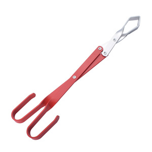 Red Aluminum Charcoal Tongs 3 Piece Set Heat Resistant For Grilling BBQ Tools - Product Image 3