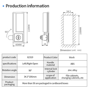 Cao an ninh chống trộm tủ xử lý với cửa trung tâm nhôm cửa sổ khóa Cam xi lanh khóa - Product Image 3