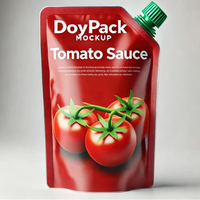 Pochette Doypack personnalisée avec bec verseur 200g 400g 1000g pour Ketchup, Sauce Tomate, Sauce Pimentée, Emballage Alimentaire Liquide PET AL PE