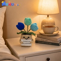 Fleur de tulipe au crochet faite à la main, carte de soutien émotionnel éternelle, cadeau pour la fête des mères, cadeau de remise de diplôme, vente en gros personnalisée