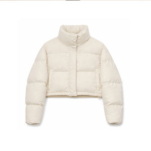 Manteau matelassé élégant pour <span class=keywords><strong>femme</strong></span>, style urbain, veste courte matelassée minimaliste à col montant, streetwear d'hiver, <span class=keywords><strong>doudoune</strong></span> - Product Image 5