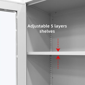 Office Furniture Steel Display <b>Cabinet</b> 2 Glass Doors School Filing Storage Lockable Modern Design Home Office Hospital Use - Product Image 3