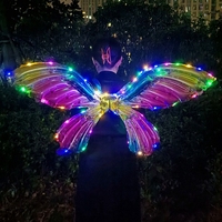 Hstyle Glow Party Ballon Set Papillon Ailes Ballon Gonflable Fête D'anniversaire Décoration Fée Jeu De Rôle Elfe Ailes Ballon