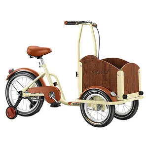 カーゴバイクキッズ3輪三輪車フロント木製ボックスおもちゃ/ペット子供用自転車